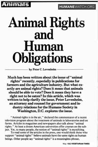 Essay on HSUS's Official Support for Animal "Rights," 1981 - HumaneWatch